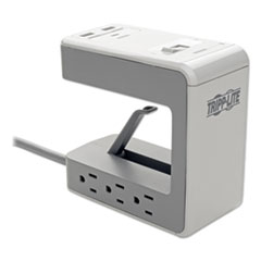 Tripp Lite Surge Protector, 6 AC Outlets/2 USB-A and 1 USB-C Ports, 8 ft Cord, 1,080 J, Gray