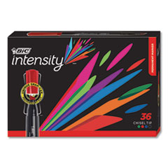BIC® Intensity Chisel Tip Permanent Marker Value Pack, Broad Chisel Tip, Assorted Colors, 36/Pack