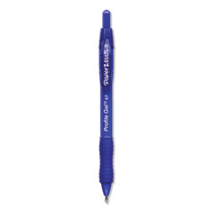 Paper Mate® Profile Gel Pen, Retractable, Medium 0.7 mm, Blue Ink, Translucent Blue Barrel, Dozen