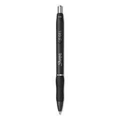Sharpie® S-Gel™ S-Gel High-Performance Gel Pen, Retractable, Fine 0.5 mm, Black Ink, Black Barrel, Dozen
