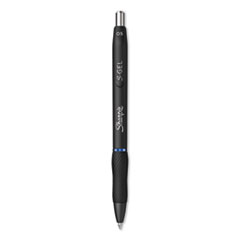 Sharpie® S-Gel™ S-Gel High-Performance Gel Pen, Retractable, Fine 0.5 mm, Blue Ink, Black Barrel, Dozen