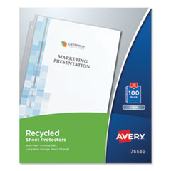 Avery® Recycled Economy Weight Clear and Semi Clear Sheet Protector
