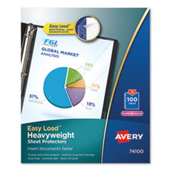 Avery® Top-Load Poly Sheet Protectors, Heavy Gauge, Letter, Diamond Clear, 100/Box