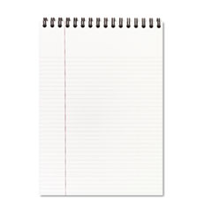 Cambridge® Wirebound Business Notepad, 2 Sections, Wide/Legal Rule, Black Linen Cover, White Paper, 8.5 x 11, 96 Sheets