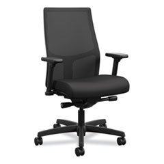 HON® Ignition 2.0 4-Way Stretch Mid-Back Mesh Task Chair, Supports Up to 300 lb, 17" to 21" Seat Height, Black