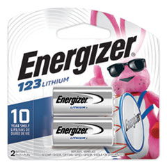 Energizer® 123 Lithium Photo Battery, 3 V, 2/Pack