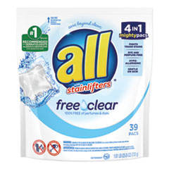 All® Mighty Pacs Free and Clear Super Concentrated Laundry Detergent, 39/Pack