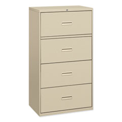 HON® 400 Series Lateral File, 4 Legal/Letter-Size File Drawers, Putty, 36" x 18" x 52.5"