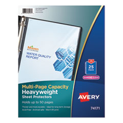 Avery® Multi-Page Top-Load Sheet Protectors, Heavy Gauge, Letter, Clear, 25/Pack