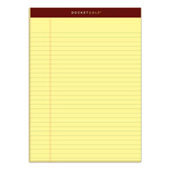 TOPS™ Docket Gold Ruled Perforated Pads, Wide/Legal Rule, 50 Canary-Yellow 8.5 x 11.75 Sheets, 12/Pack
