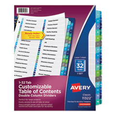Avery® Customizable Table of Contents Ready Index® Double Column Multicolor Dividers with Printable Section Titles