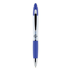 Zebra® Z-Grip MAX Ballpoint Pen, Retractable, Medium 1 mm, Blue Ink, Silver/Blue Barrel, 12/Pack