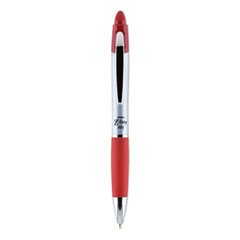 Zebra® Z-Grip MAX Ballpoint Pen, Retractable, Medium 1 mm, Red Ink, Silver/Red Barrel, 12/Pack