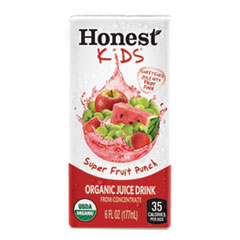 Honest Kids® Organic Juice Drink, Super Fruit Punch, 6 oz, 40/Carton