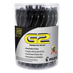 Pilot® G2 Premium Gel Pen Convenience Pack, Retractable, Fine 0.7 mm, Black Ink, Black Barrel, 36/Pack