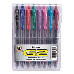Pilot® G2 Premium Gel Pen Convenience Pack, Retractable, Bold 1 mm, Assorted Ink and Barrel Colors, 8/Pack