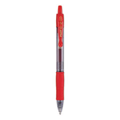 Pilot® G2 Premium Gel Pen, Retractable, Bold 1 mm, Red Ink, Smoke Barrel, Dozen