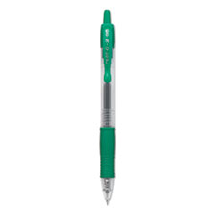 Pilot® G2 Premium Gel Pen, Retractable, Extra-Fine 0.5 mm, Green Ink, Smoke Barrel, Dozen