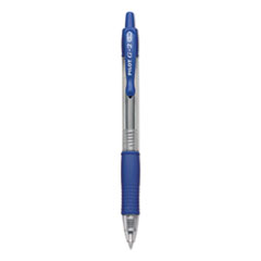 Pilot® G2 Premium Gel Pen Convenience Pack, Retractable, Extra-Fine 0.38 mm, Blue Ink, Smoke/Blue Barrel, Dozen