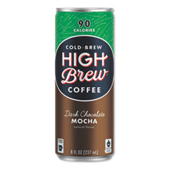 HIGH Brew® Coffee Cold Brew Coffee + Protein, Dark Chocolate Mocha, 8 oz Can, 12/Pack
