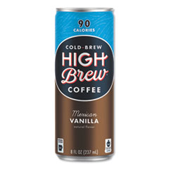 HIGH Brew® Coffee Cold Brew Coffee + Protein, Mexican Vanilla, 8 oz Can, 12/Pack