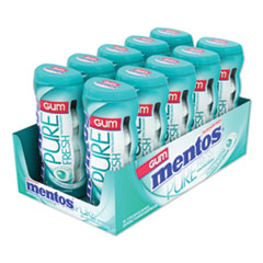 Mentos® Pure Fresh Sugar-Free Gum, Wintergreen, 15 Pieces/Pack, 10 Packs/Box