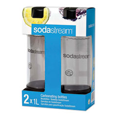 SodaStream® Carbonating Bottle Twin Pack, Plastic, 33 oz, Clear/Black