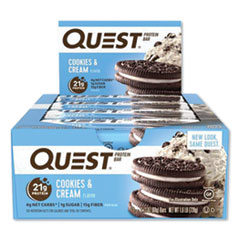Quest® Protein Bars, Cookies and Cream, 2.12 oz Bar, 12 Bars/Box