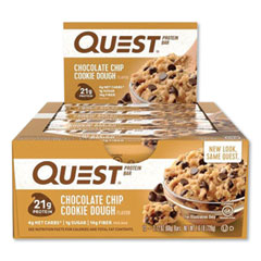Quest® Protein Bars, Chocolate Chip Cookie Dough, 2.12 oz Bar, 12 Bars/Box