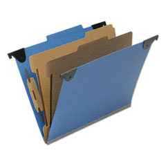 7530016817011, SKILCRAFT Classification Folder, 2" Expansion, 2 Dividers, 6 Fasteners, Letter Size, Royal Blue, 10/Box