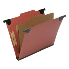 7530016816249, SKILCRAFT Classification Folder, 2" Expansion, 1 Divider, 4 Fasteners, Letter Size, Red Exterior, 10/Box