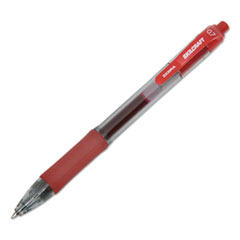 7520016826565, SKILCRAFT Zebra Gel Pen, Retractable, Medium 0.7 mm, Red Ink, Red/Clear Barrel, Dozen