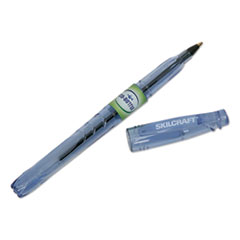 7520016827161, SKILCRAFT Recycled Water Bottle Ballpoint Pen, Stick, Medium 0.7 mm, Black Ink, Clear Barrel, Dozen