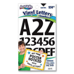 ArtSkills® Poster and Bulletin Board Vinyl Letters and Numbers, Black, 1" and 2"h, 250/Pack