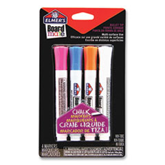 Elmer's® Boardmate Wet Erase Chalk Markers, Broad Bullet Tip, Assorted Colors, 4/Pack