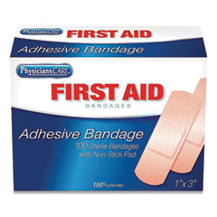 First Aid Only™ Adhesive Plastic Bandages, 1 x 3, 100/Box