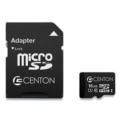 Centon microSDHC Memory Card with SD Adapter, UHS-I U1 Class 10, 16 GB