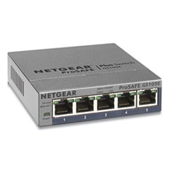 NETGEAR® ProSAFE Smart Managed Plus Gigabit Ethernet Switch, 10 Gbps Bandwidth, 128 KB Buffer, 5 Ports