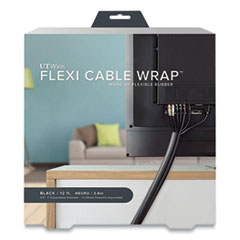 UT Wire® Flexi Cable Wrap, 0.5" to 1" x 12 ft, Black