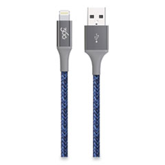 360 Electrical Authentic Collection Apple Lightning to USB Cable, 4 ft, Navy