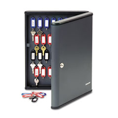 SteelMaster® Security Key Cabinets, 60-Key, Steel, Charcoal Gray, 12 x 2 3/8 x 14 3/4
