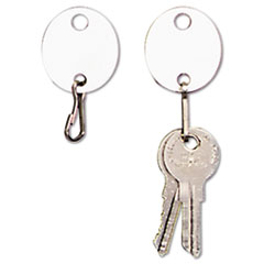 SteelMaster® Oval Snap-Hook Key Tags, Plastic, 1 1/8 x 1 1/4, White, 20/Pack