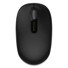 Microsoft® Mobile 1850 Wireless Optical Mouse, 2.4 GHz Frequency/16.4 ft Wireless Range, Left/Right Hand Use, Black