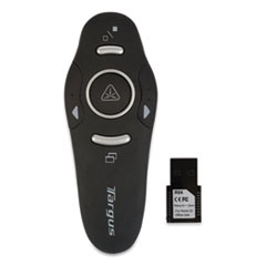 Targus® Wireless USB Presenter with Laser Pointer, Class 2, 50 ft Range, Black