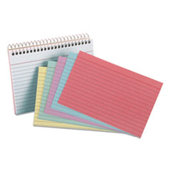 Oxford™ Spiral Index Cards, Ruled, 4 x 6, Assorted, 50/Pack