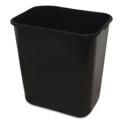 Impact® Soft-Sided Wastebasket, Rectangular, Polyethylene, 28 qt, Black