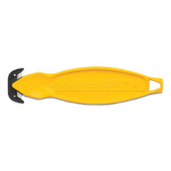 Klever Koncept™ Safety Cutter, 5.75" Plastic Handle, Yellow, 10/Pack