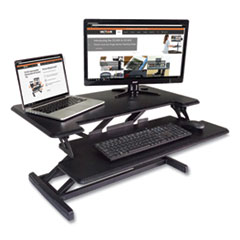 Victor® High Rise Height Adjustable Compact Standing Desk with Keyboard Tray, 32.5 x 25 x 19, Black, Ships in 1-3 Business Days