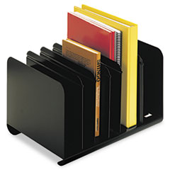 SteelMaster® Six-Section Adjustable Book Rack, Steel, 15 x 11 x 8 7/8, Black