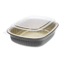 Pactiv Evergreen Classic Carry-Out Containers, 46 oz, 9 x 7 x 2.94, Black/Gold, 50/Carton